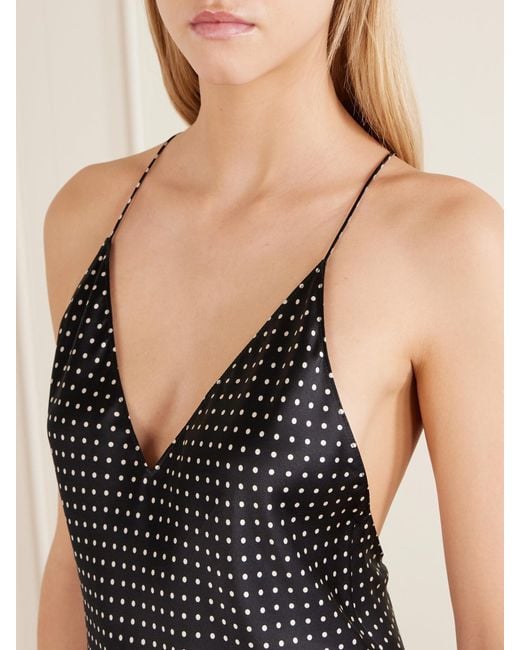 Nili Lotan Black Emile Polka-Dot Silk-Satin Camisole