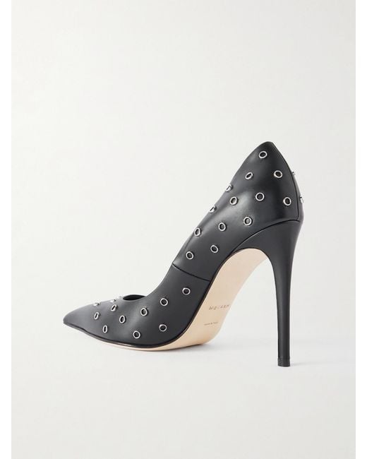 Alexander McQueen Black Embellished Leather Pumps