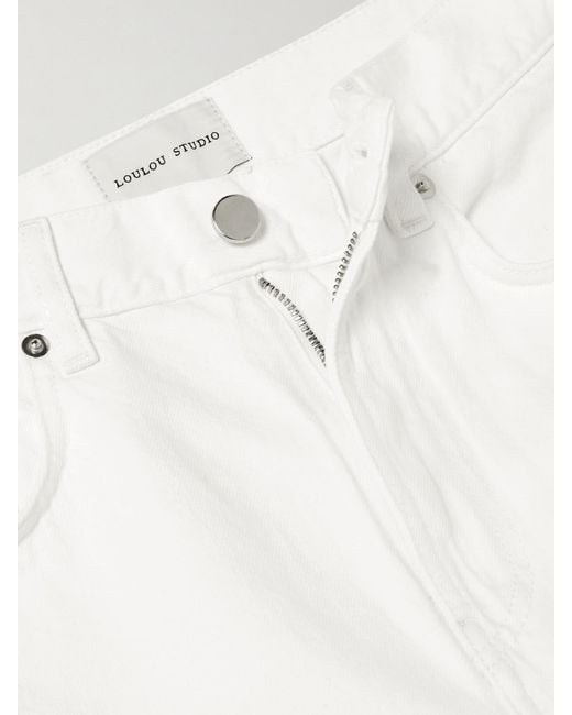 Loulou de Saison White Samur High-Rise Straight-Leg Organic Jeans
