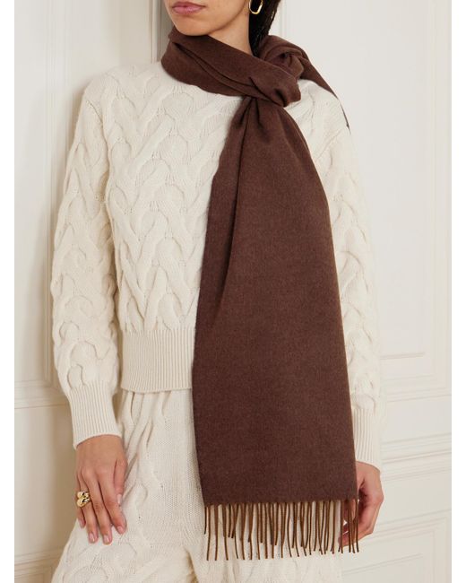 Loro Piana Purple Fringed Two-Tone Cashmere Scarf
