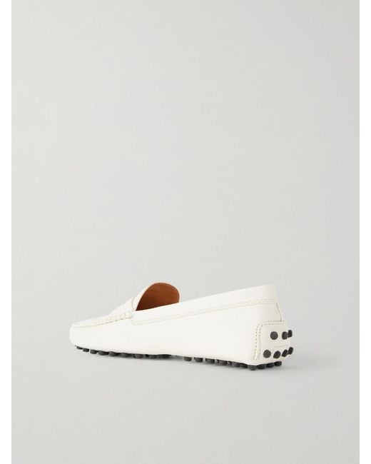 Tod's Natural Gommino Loafers Aus Strukturiertem Leder