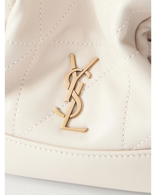 Saint Laurent Natural Jamie Mini Quilted Leather Shoulder Bag