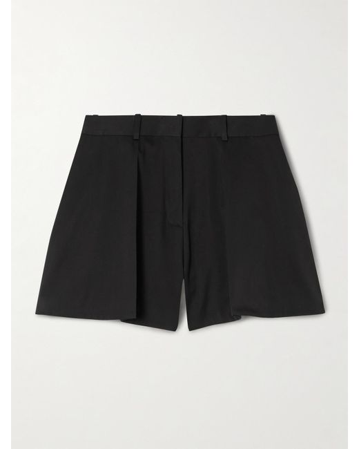 Loewe Black Shorts Aus Satin Aus Einer Baumwoll-Seidenmischung Mit Falten