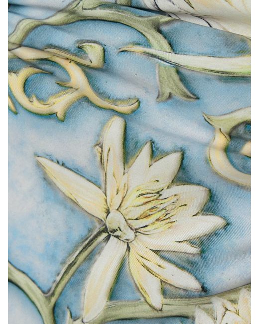 Agua Bendita Blue Vaiven Soledad Bikini-Höschen Aus Recyceltem Material Mit Blumenprint Und Raffungen
