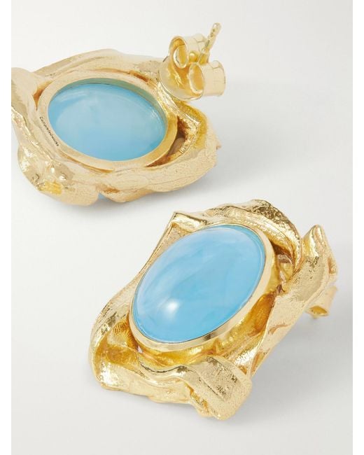 Completedworks Blue Plated And Resin Earrings