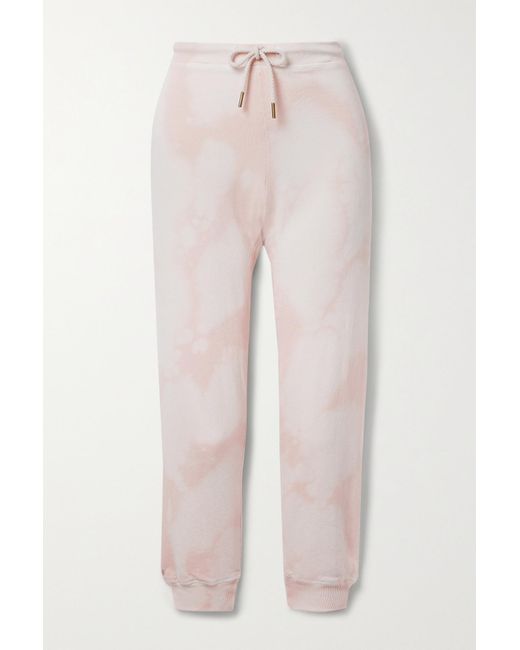The Great Pink The Cropped Tie-dyed Cotton-jersey Track Pants