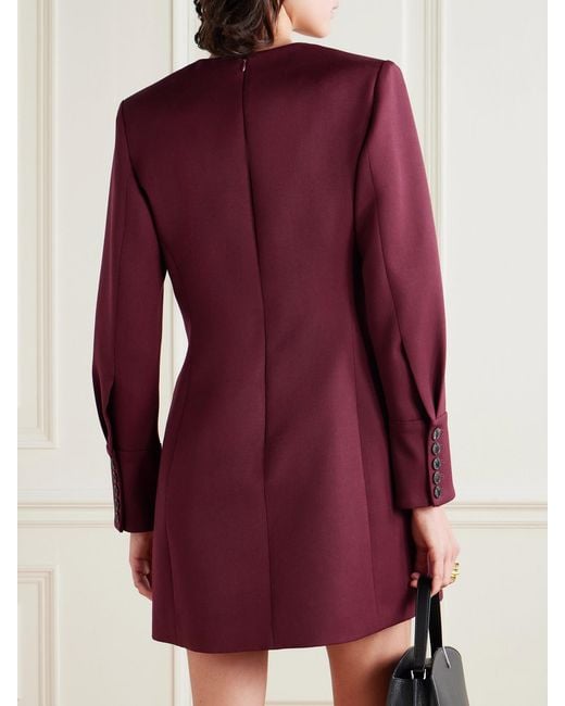 Veronica de Piante Purple Elsie Grain De Poudre Wool Mini Dress