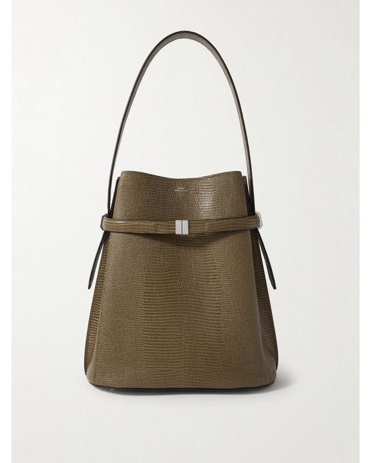 Totême  Natural Tote Aus Leder Mit Eidechseneffekt