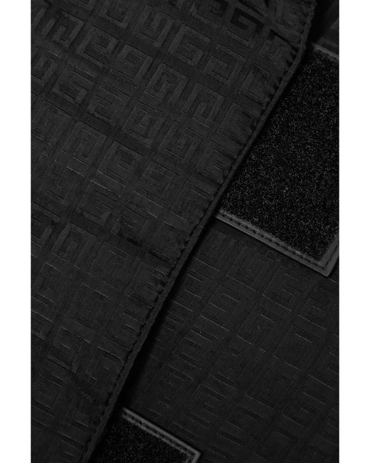Givenchy Black Cropped Padded Wool Blend-Trimmed Shell-Jacquard Hooded Jacket