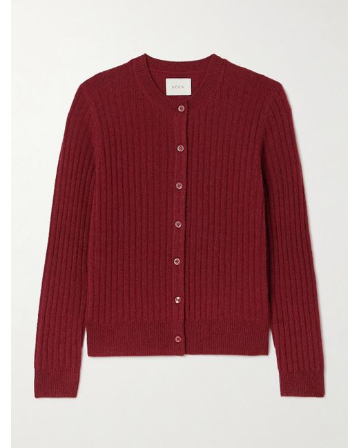 Cardigan En Cachemire Côtelé Danaë Doen en coloris Red