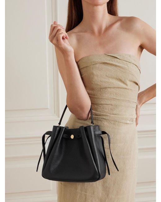 Tory Burch Black Romy Textured-Leather Shoulder Bag