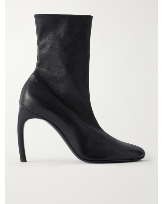Victoria Beckham Black Harlow Distressed Leather Ankle Boots