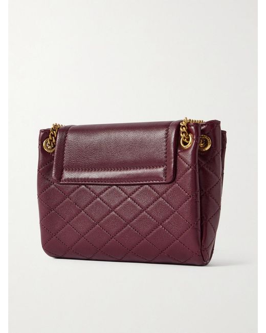 Saint Laurent Purple Nolita Mini Quilted Leather Shoulder Bag