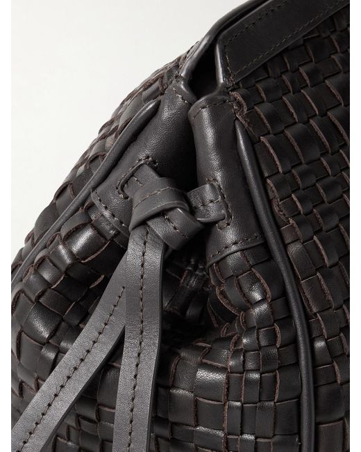Staud Black Maude Woven Leather Clutch