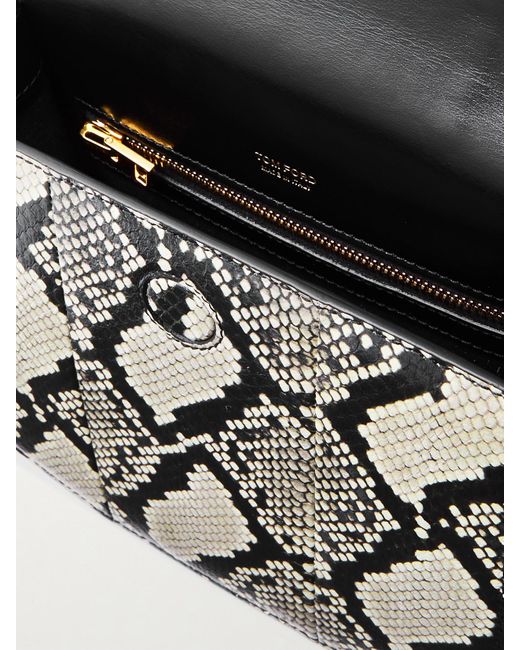 Tom Ford Gray Tara Mini Snake-Effect Leather Shoulder Bag