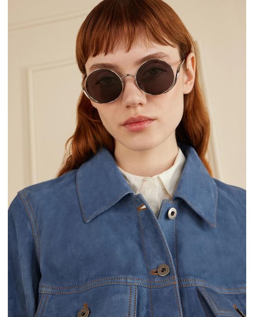 Loewe Metallic Round-Frame-Tone Sunglasses
