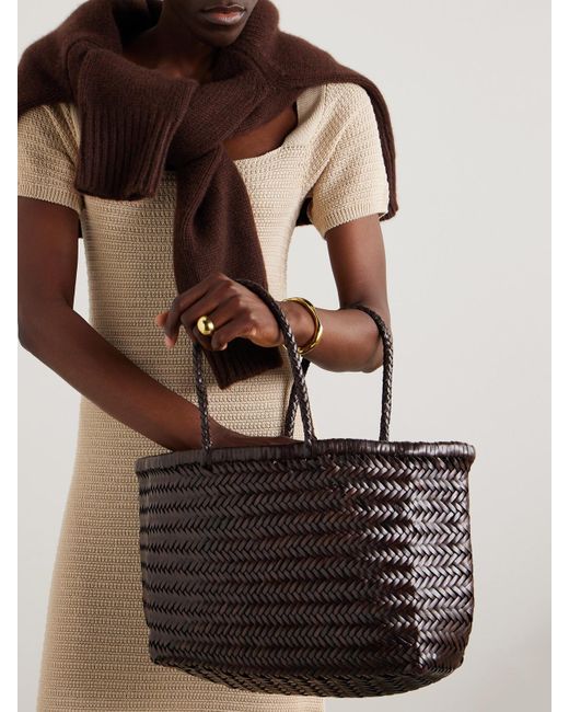Dragon Diffusion Black Bamboo Triple Jump Woven Leather Tote