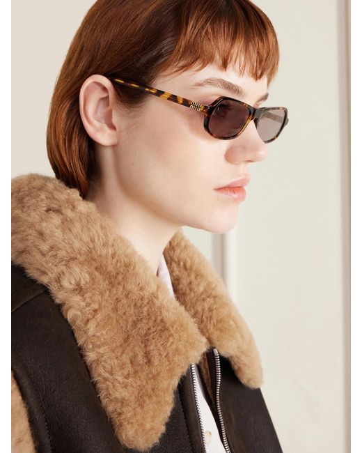 Miu Miu Multicolor Round-Frame Acetate Sunglasses