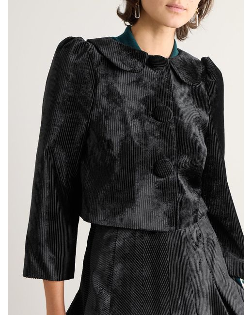 ShuShu/Tong Black Cropped Corduroy Jacket