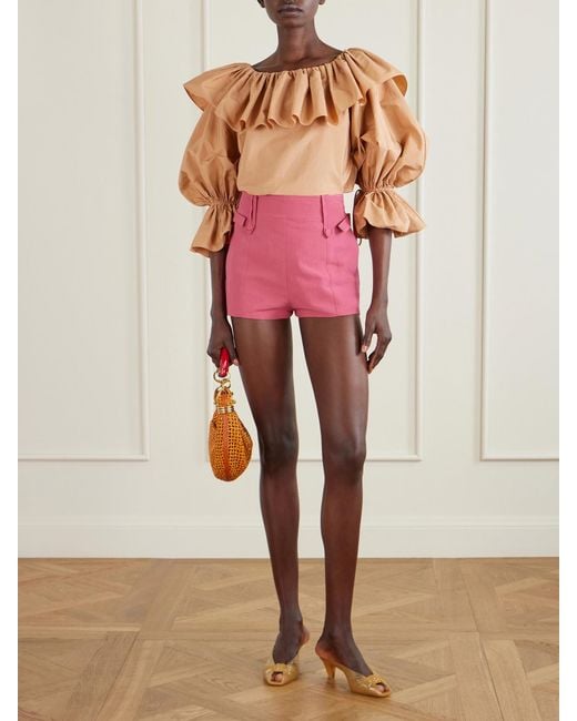 Chloé Natural Ruffled Cotton-Poplin Top
