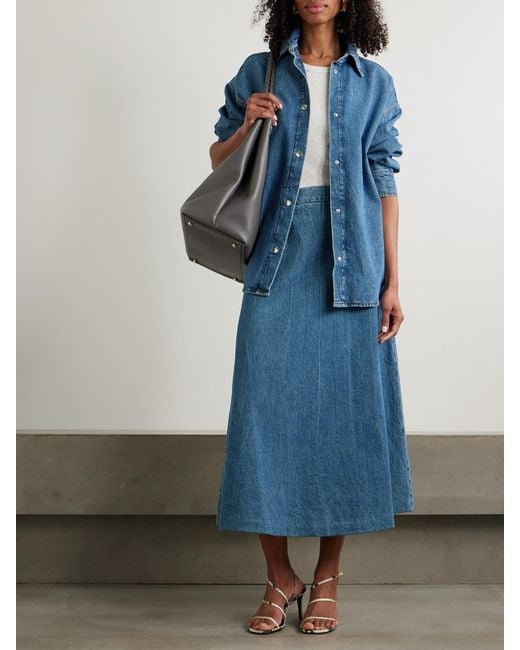 Rohe Blue Denim Midi Skirt