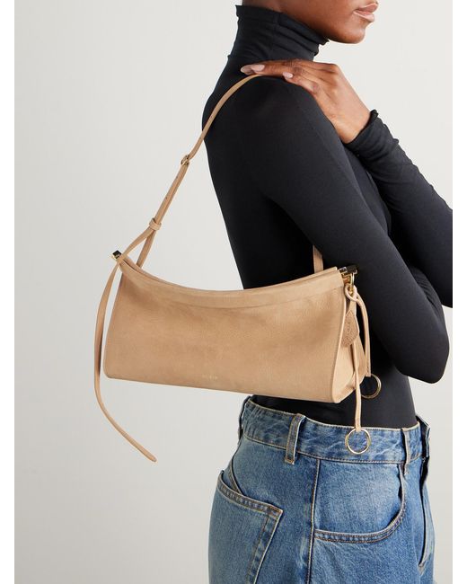 Alaïa Natural Click Medium Nubuck Shoulder Bag