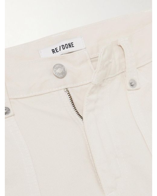 Re/done Natural Workwear Frayed Embellished Mid-Rise Boyfriend Jeans