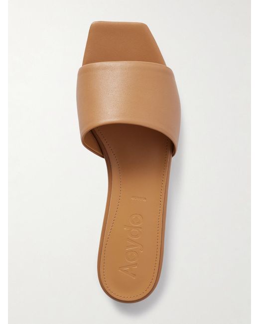 Aeyde White Anna Leather Slides