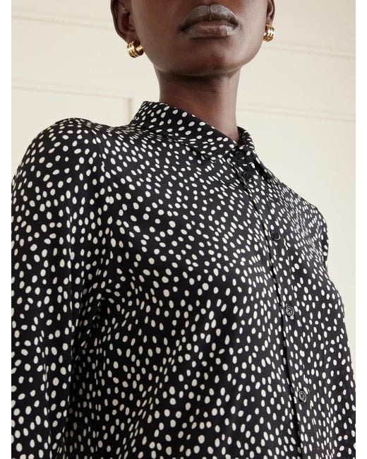 Nili Lotan Black Gaia Silk Crepe De Chine Shirt