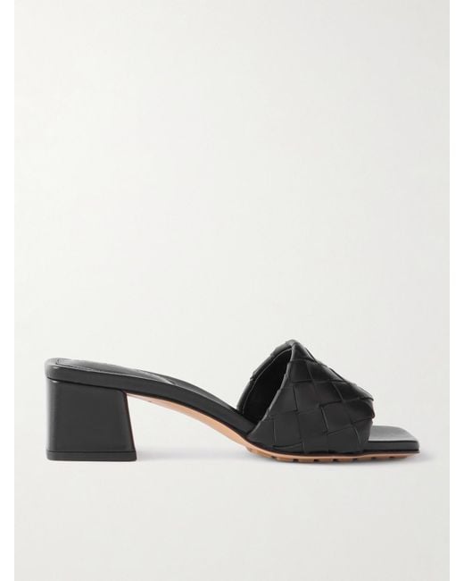 Bottega Veneta Black Riva Mules Aus Intrecciato-Leder