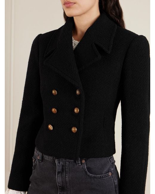 Chloé Black Double-Breasted Wool-Blend Jacket