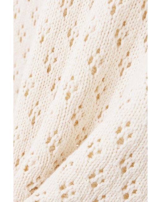 FRAME Natural Net Sustain Crocheted Organic Cotton And Silk-Blend Mini Dress