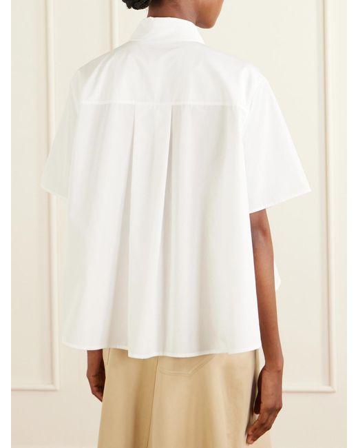Loewe White Logo-Embroidered Cotton-Poplin Shirt