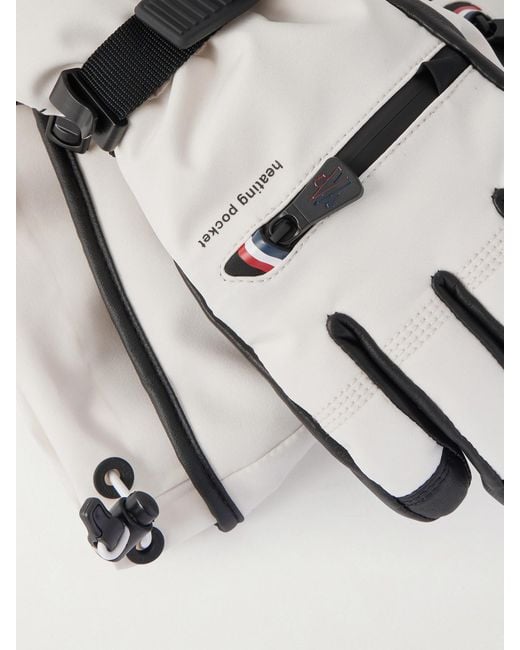 Moncler Black Appliquéd Paneled Gore-Tex And Leather Gloves