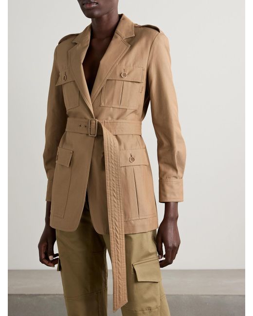 Max Mara Natural Pacos Belted Cotton-Canvas Jacket