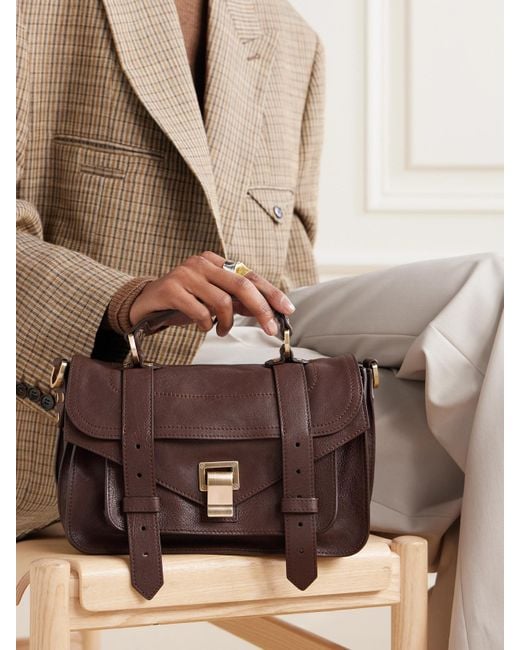 Proenza Schouler Brown Ps1 Tiny Textured-Leather Shoulder Bag