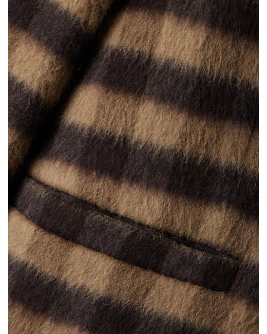 Proenza Schouler Black Helene Jacke Aus Gebürstetem Webstoff Mit Karomuster Und Lederbesätzen
