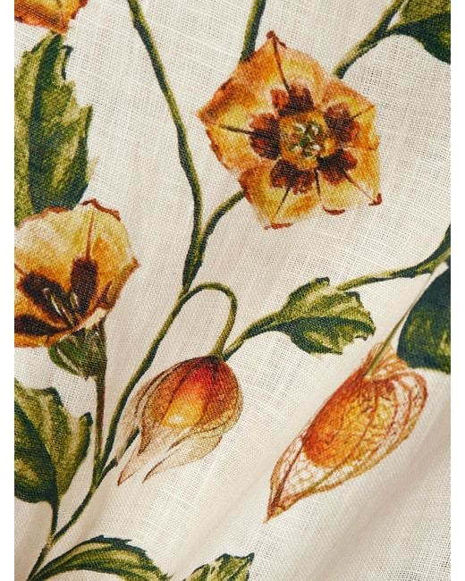 Agua Bendita Natural Luna Floral-Print Linen Midi Wrap Pareo