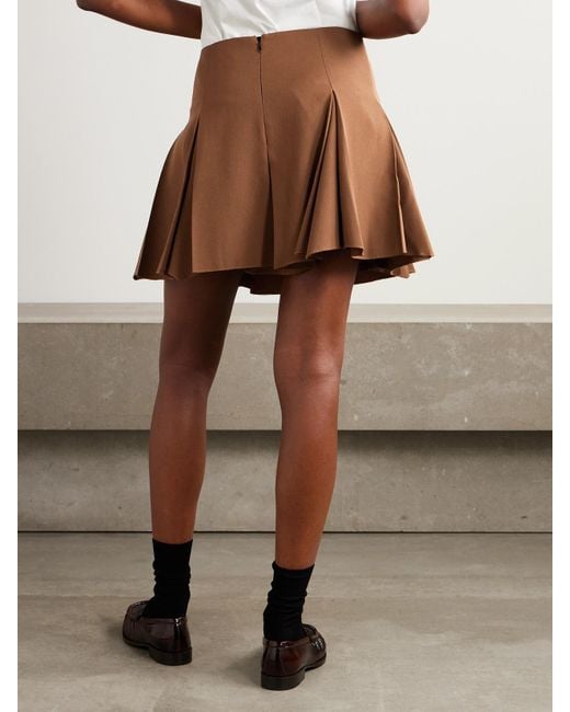 Marni Brown Minirock Aus Grain De Poudre Aus Wolle Mit Falten