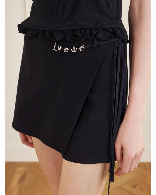 Loewe Black Paula's Ibiza Cotton And Silk-Blend Crepe Shorts