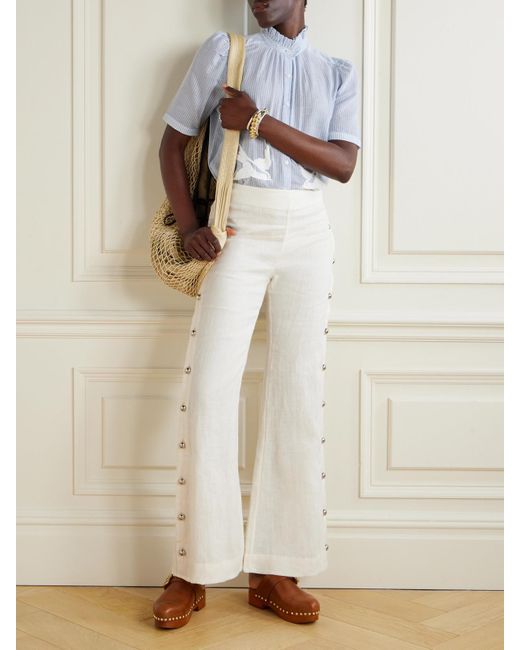 Pantalon Large En Lin Holland Alix Of Bohemia en coloris Natural