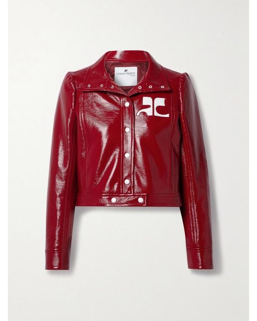 Veste En Coton Mélangé Enduit Reedition Courreges en coloris Red