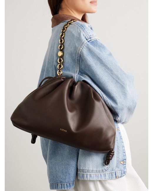 Loewe Brown Flamenco Large Leather Shoulder Bag
