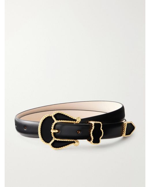 DEHANCHE White Santo Enamel Leather Belt