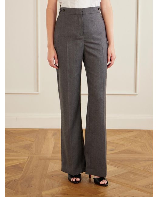 Stella McCartney Gray Wool Straight-Leg Pants
