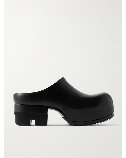 Rick Owens Black Ballast Leather Mules