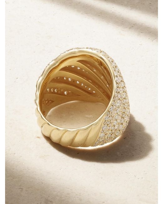 David Yurman Natural Sculpted Cable 18-Karat Diamond Ring