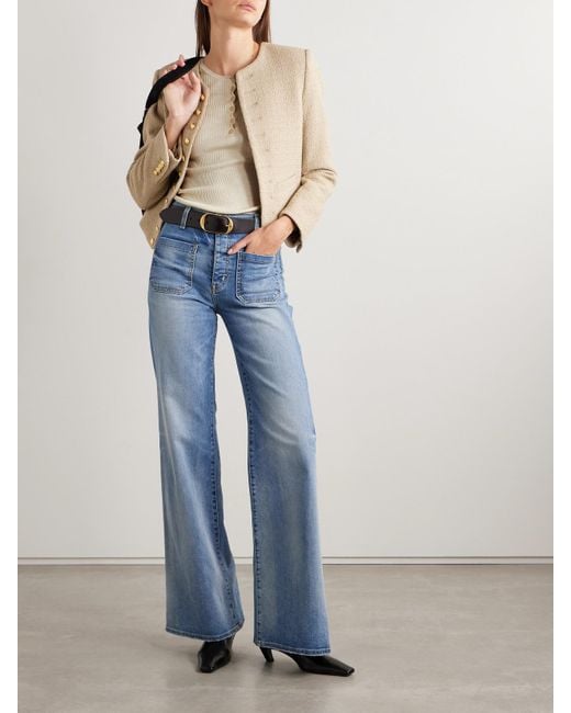 Nili Lotan Natural Francene Ribbed Silk Henley T-Shirt