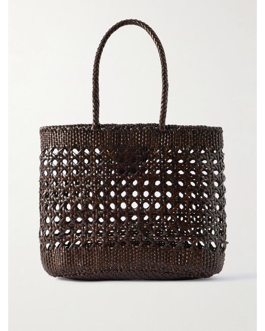 Dragon Diffusion Black Eclipse Woven Leather Tote