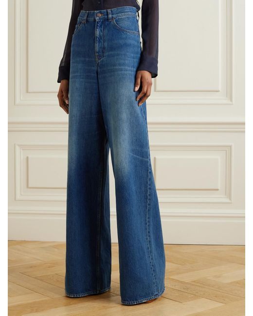Chloé Blue High-Rise Wide-Leg Jeans